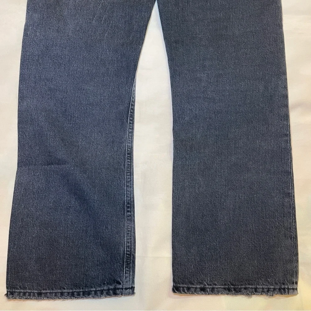 Agolde- Ripley Straight-Leg Jeans High Rise Black Photogram Size 25 Ankle Crop